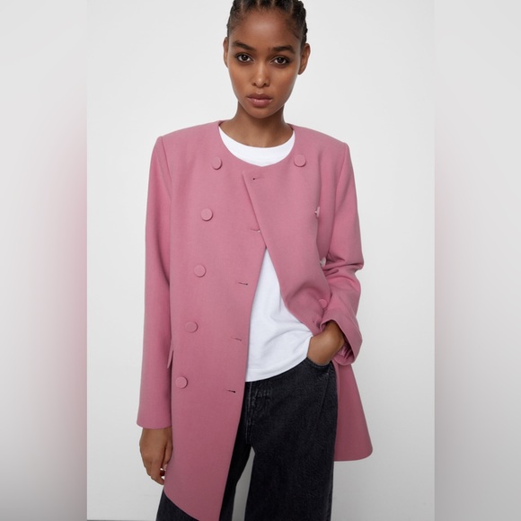 Zara Barbie Pink Lined Buttoned Frock Coat